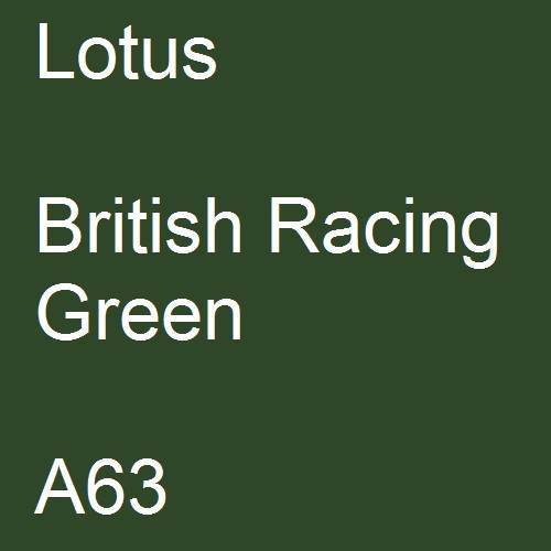 Lotus, British Racing Green, A63.